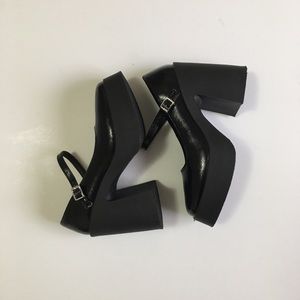 Faux patent leather Mary Janes